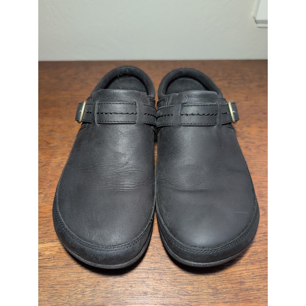 Merrell Womens Kassie Buckle Black Leather Slip Ons Comfortable Size 7 J94570